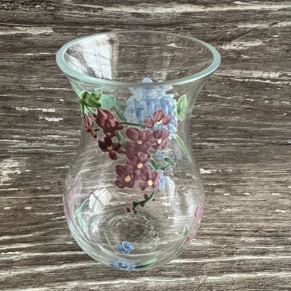 The White Barn Candle Co. Miniature Hand-Painted Floral Vase Glass Candle Holder
